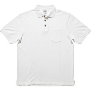 NEW‎ Cabela's White Magnum Pique Pocket Polo Shirt Men's Large TALL 100% Cotton